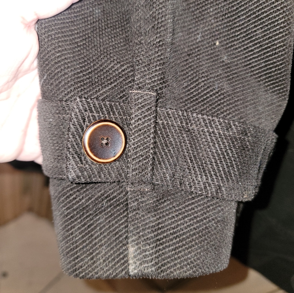 Misses Sz XL Jones New York Signature Brown Corduroy Toggle Button Coat - Picture 3 of 10